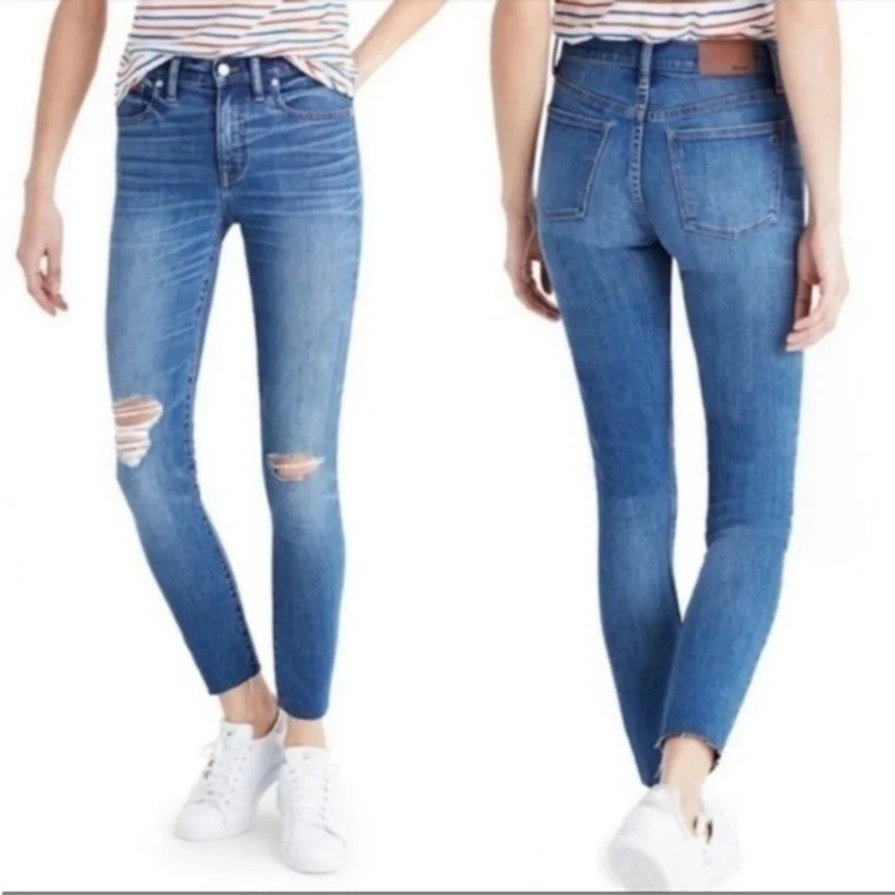 Madewell 9’ High Rise Distressed Skinny Jeans